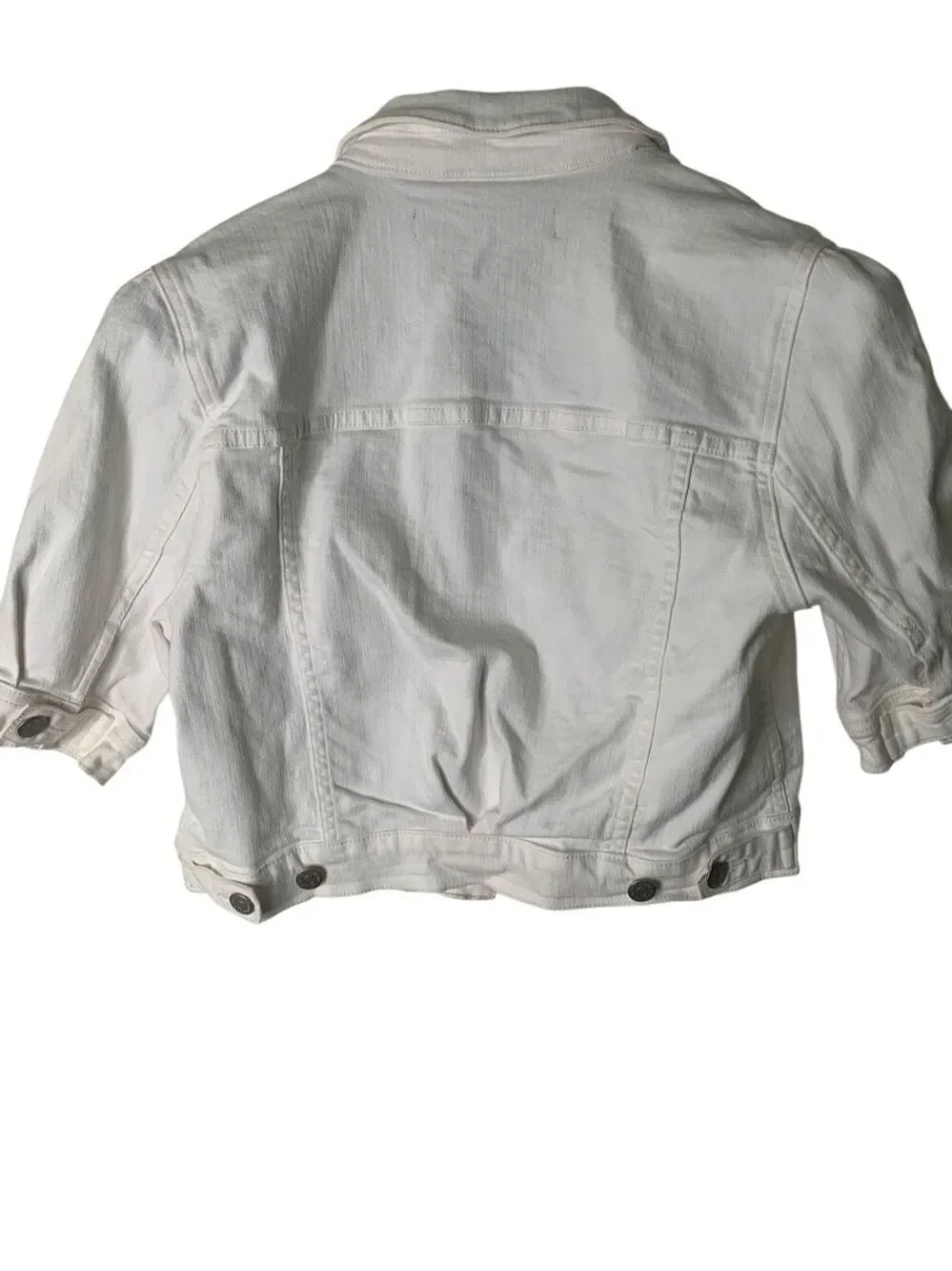 Veronica Beard jeans cropped denim jacket white cotton women's small